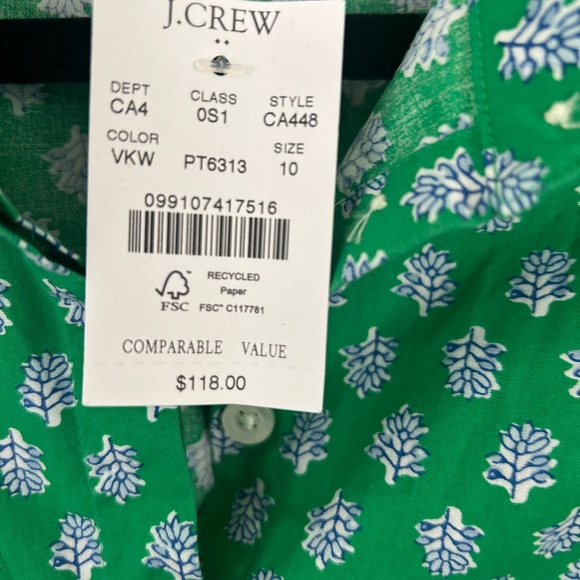 JCrew Factory Green Floral Dress - Picture 3 of 6
